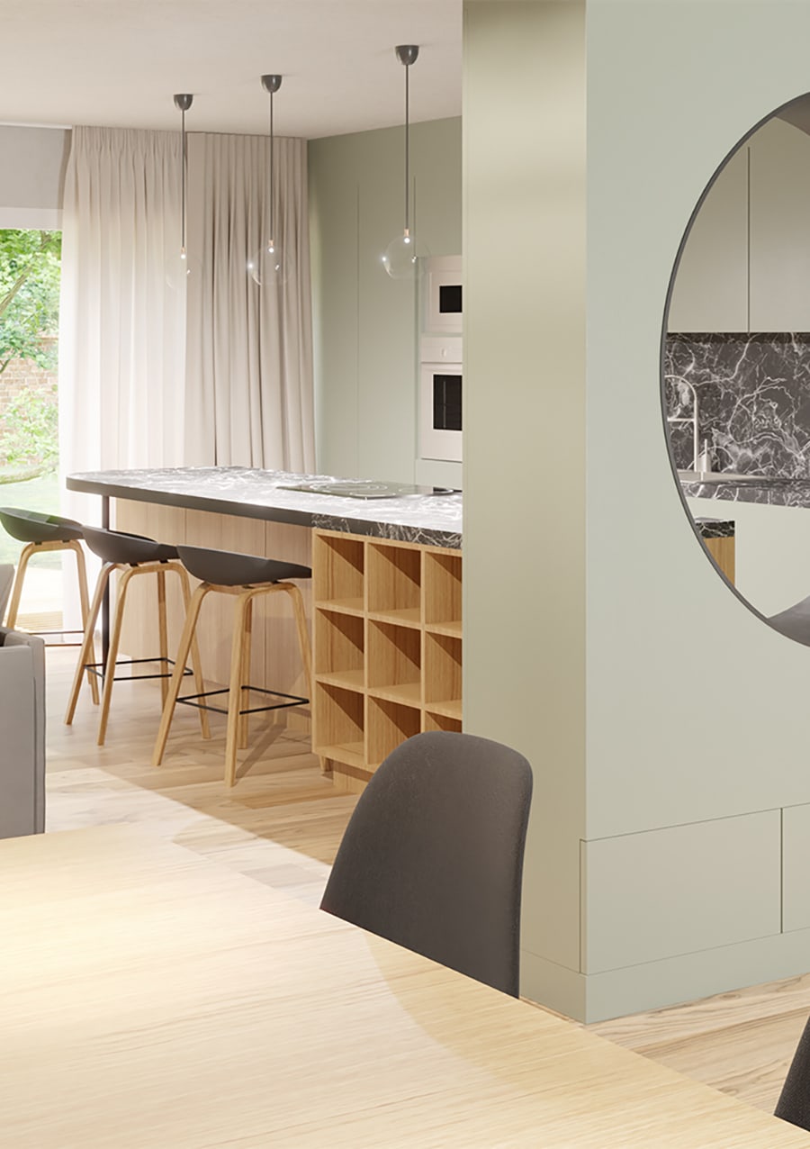 Tree home,entrance. Refurbishment by 2BOLD. Madrid.